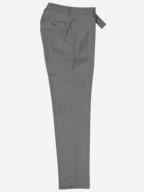 emilio adani Herren Anzug-Hose kariert Silbergrau 37645