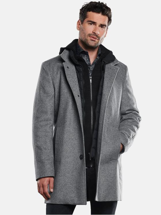 ENGBERS GERMANY Herren Mantel mit heraustrennbarem Inlet Grau 32123
