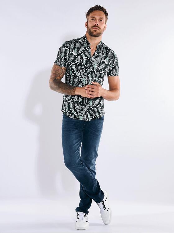emilio adani Herren Kurzarm-Hemd slim fit Türkis 36222