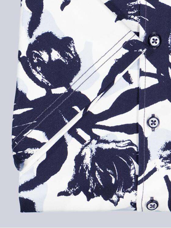 engbers Herren Kurzarm-Hemd gemustert Anthrazit 39034