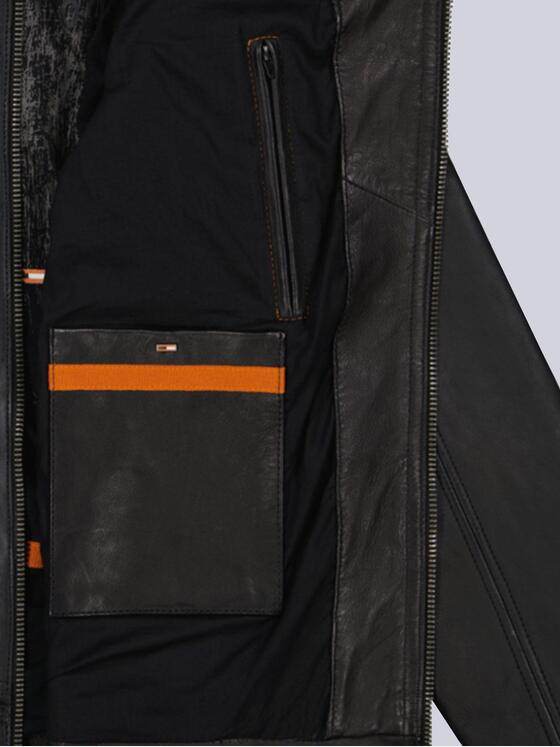 emilio adani Herren Lederjacke Schwarz 36515