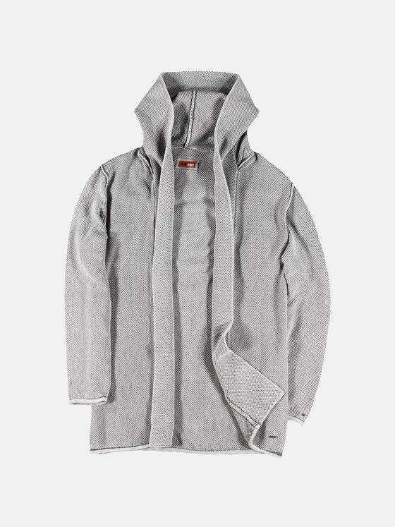 emilio adani Herren Lässige Strickjacke mit Kapuze Grau 30887