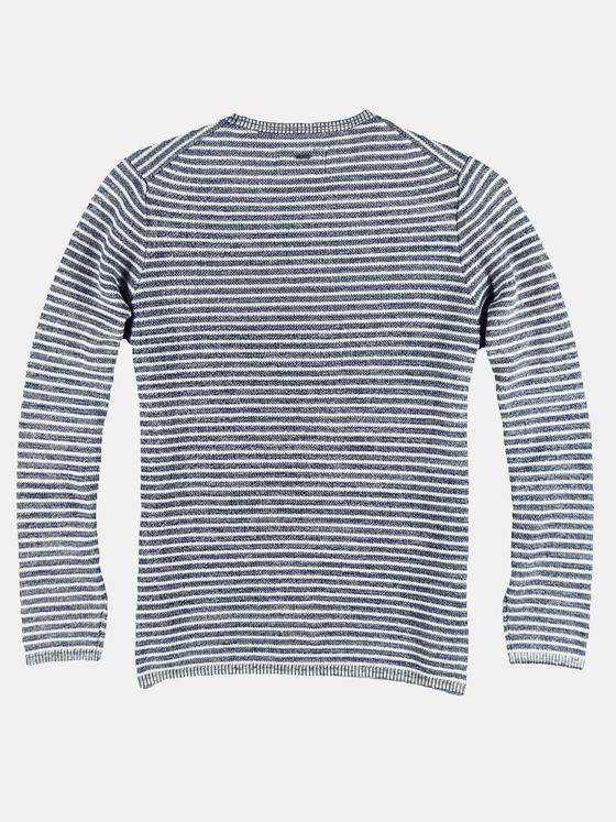 emilio adani Herren Pullover in modischer Ringeloptik Blau 29245
