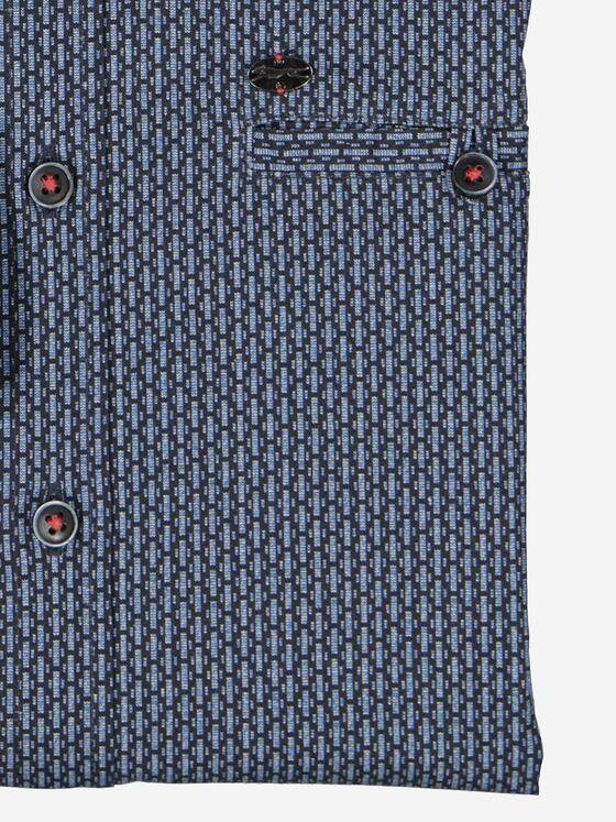 engbers Herren Langarm-Hemd gemustert Saphirblau 37653