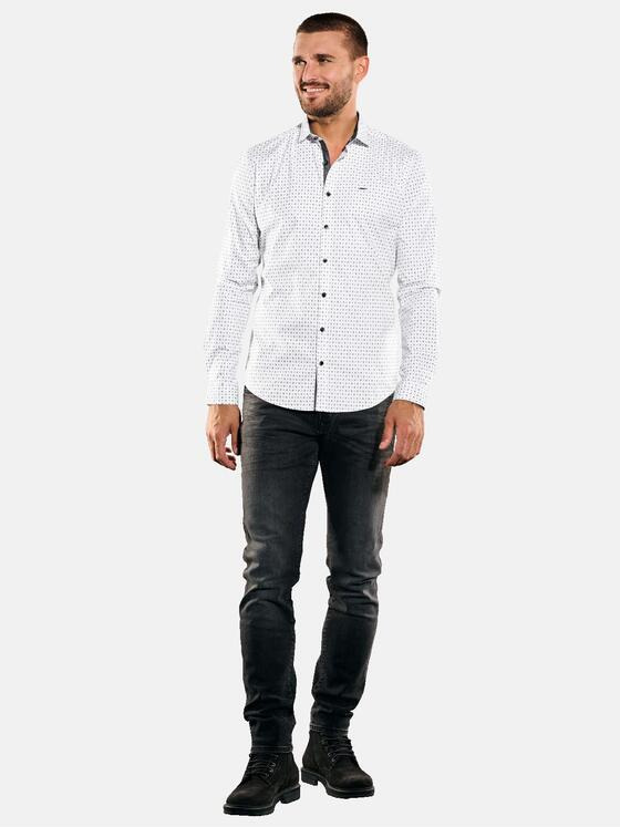 emilio adani Herren Langarm-Hemd slim fit Weiß 35308