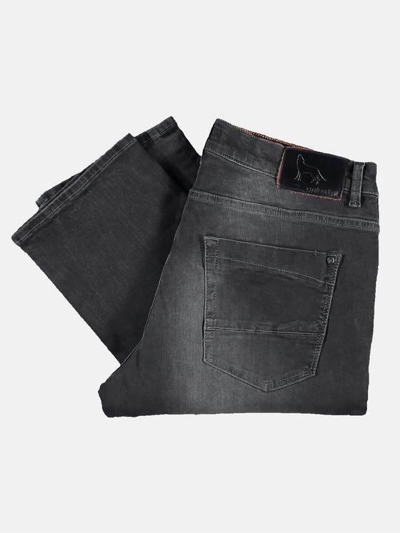 emilio adani Herren Slim Fit Jeans mit leichten Destroy-Elementen Grau 31308