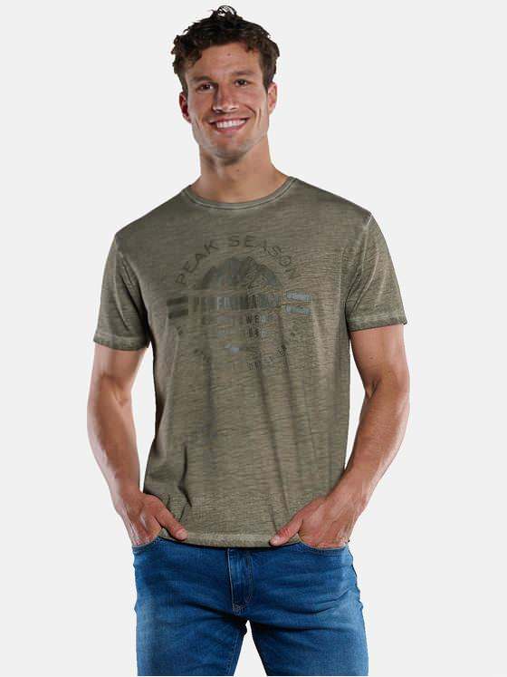 engbers Herren T-Shirt mit Print Braunbeige 33407