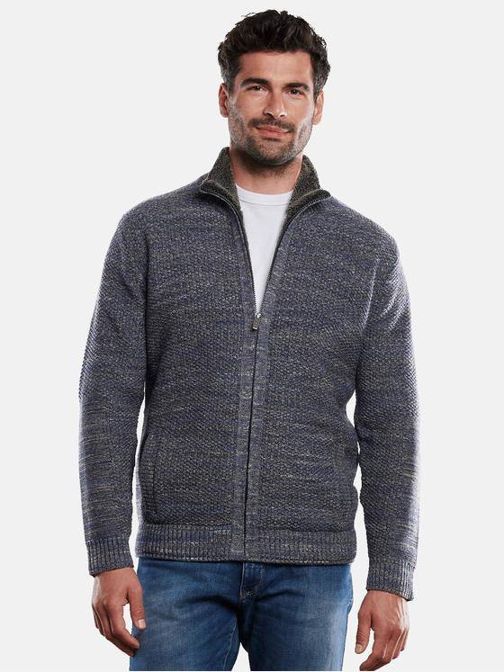 engbers Herren Strickjacke mit Fleece gefüttert Indigoblau 32034