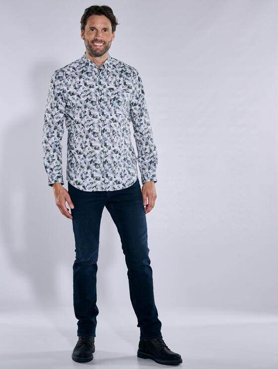 engbers Herren Langarm-Hemd gemustert Oliv 37641