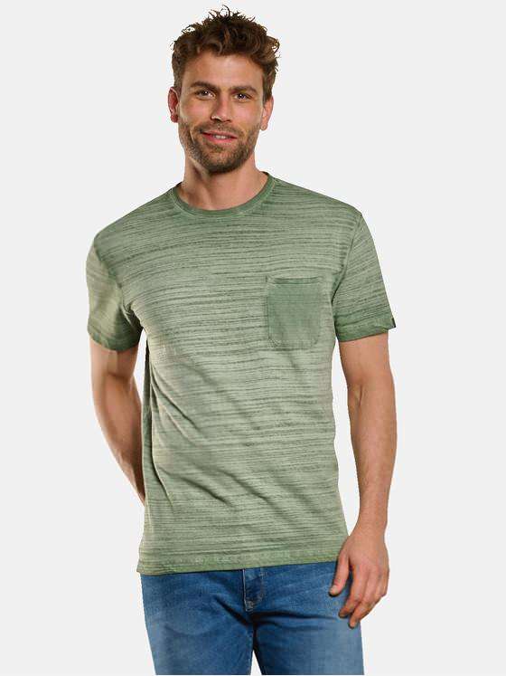 engbers Herren T-Shirt mit bewegter Warenstruktur Oliv 32237