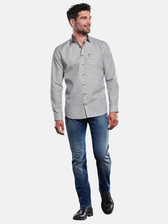 engbers Herren Langarm-Hemd gemustert Saphirblau 31685