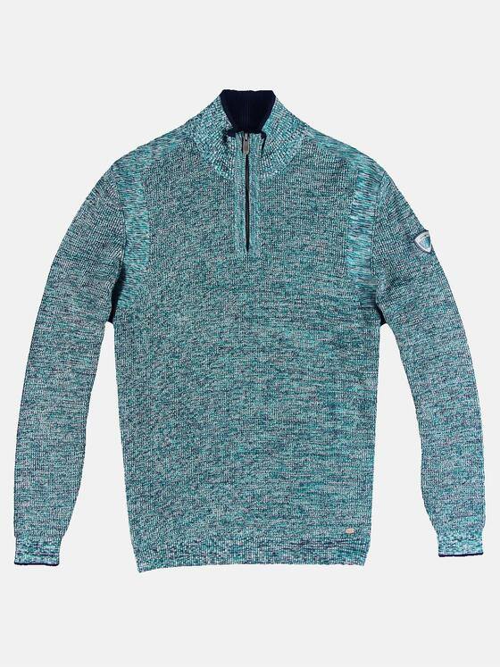engbers Herren Troyer Pullover mit Stehkragen Türkis 30912
