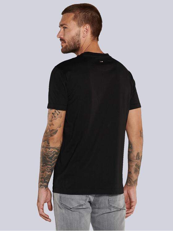 emilio adani Herren T-Shirt uni Schwarz 36146