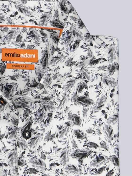 emilio adani Herren Langarm-Hemd gemustert Anthrazit 39633
