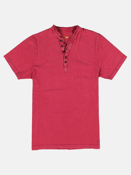 emilio adani Herren Henley Shirt Rot 31124