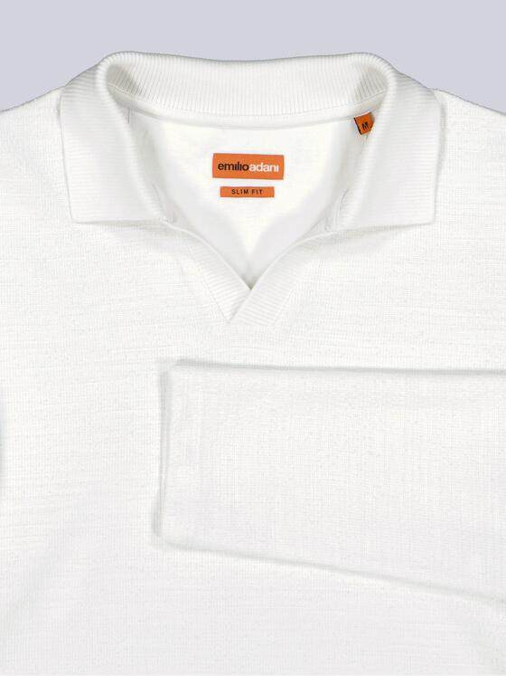 emilio adani Herren Poloshirt langarm Weiß 38445