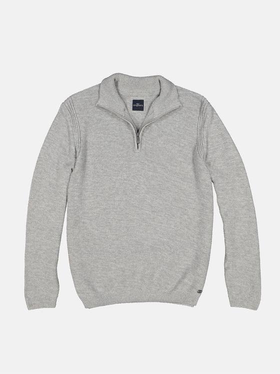 engbers Herren Pullover mit Stehkragen Grau 35555