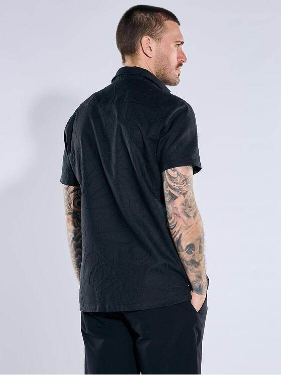 emilio adani Herren Hemd uni Schwarz 40721