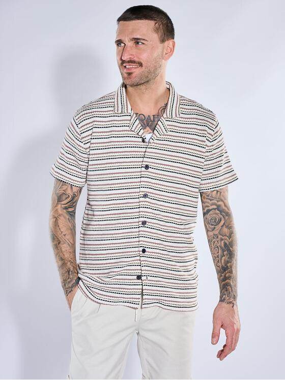 emilio adani Herren Poloshirt mit durchgehender Knopfleiste Reinweiss 40724