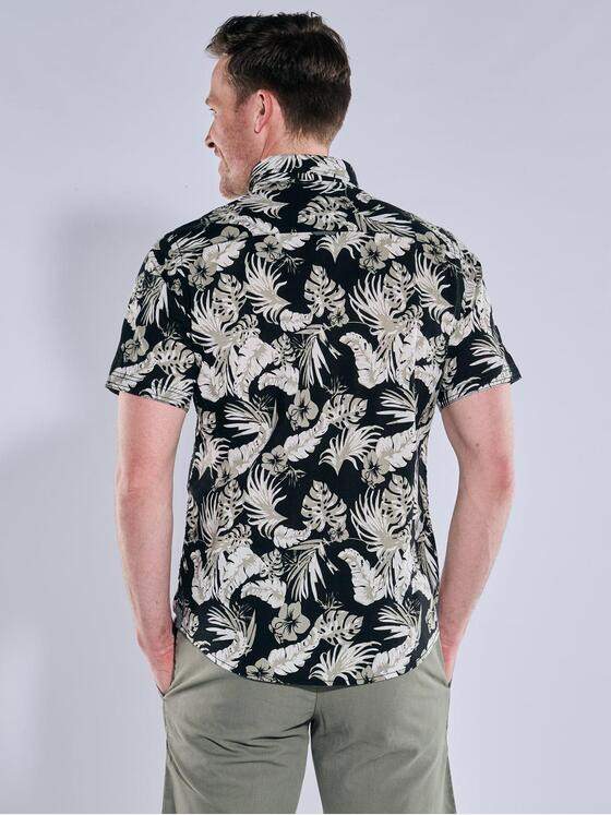 engbers Herren Kurzarm-Hemd gemustert Oliv 38875