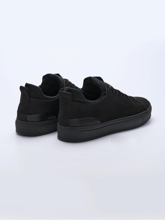 emilio adani Herren Sneaker aus Nubuk-Leder Schwarz 36880