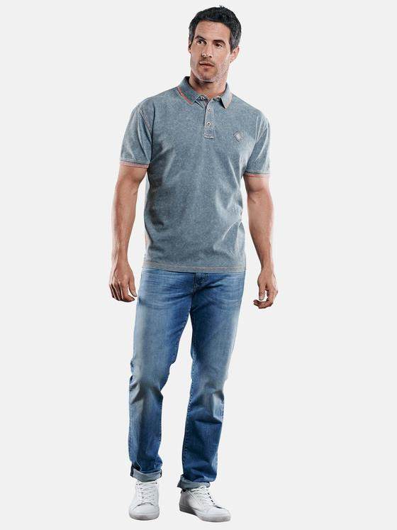 engbers Herren Sportives Poloshirt mit Neon-Details Silbergrau 29228