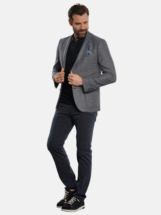 engbers Herren Freizeit-Sakko strukturiert Mittelblau 32600