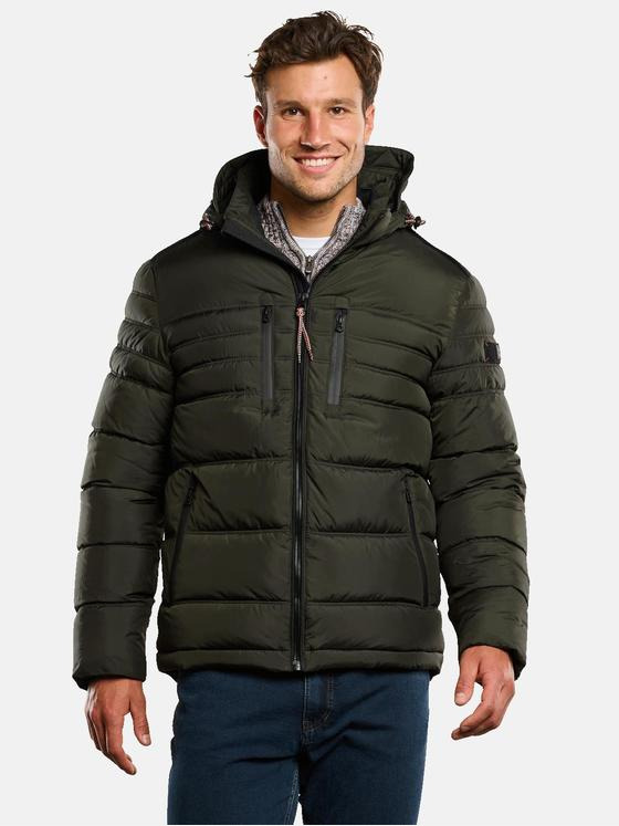 engbers Herren Steppjacke abnehmbarer Kapuze Grün 33557