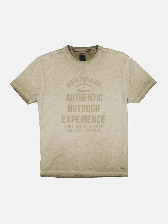 engbers Herren T-Shirt mit Print Beige 34340