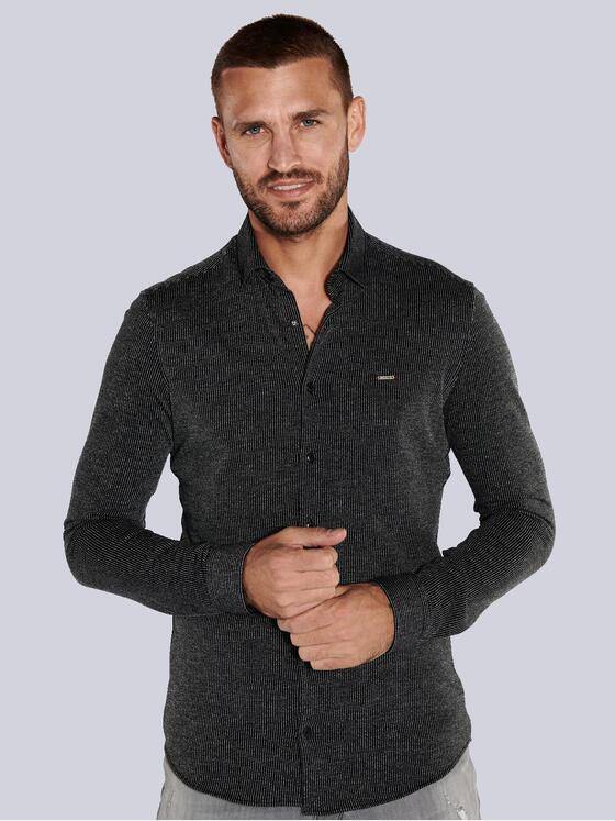 emilio adani Herren Hemd gemustert Schwarz 35552