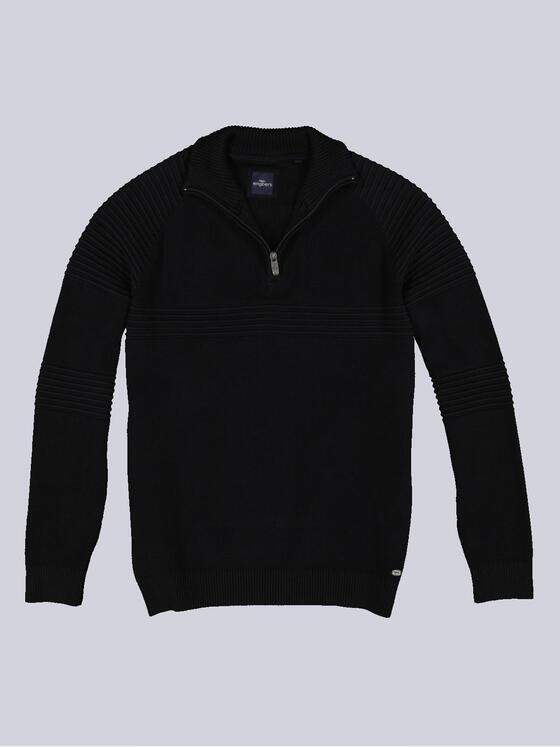 engbers Herren Pullover mit Stehkragen Schwarz 36090