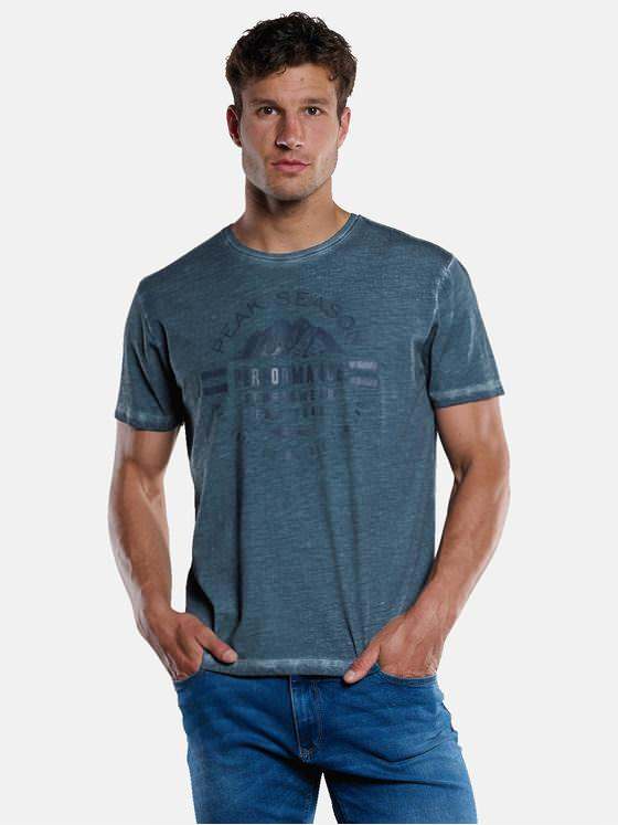 engbers Herren T-Shirt mit Print Indigoblau 33408