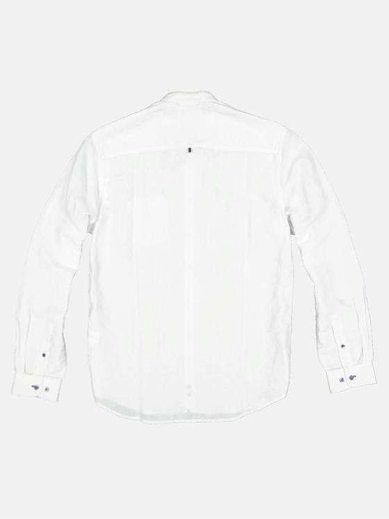 engbers Herren Langarm-Hemd mit Leinen-Anteil Reinweiss 33011