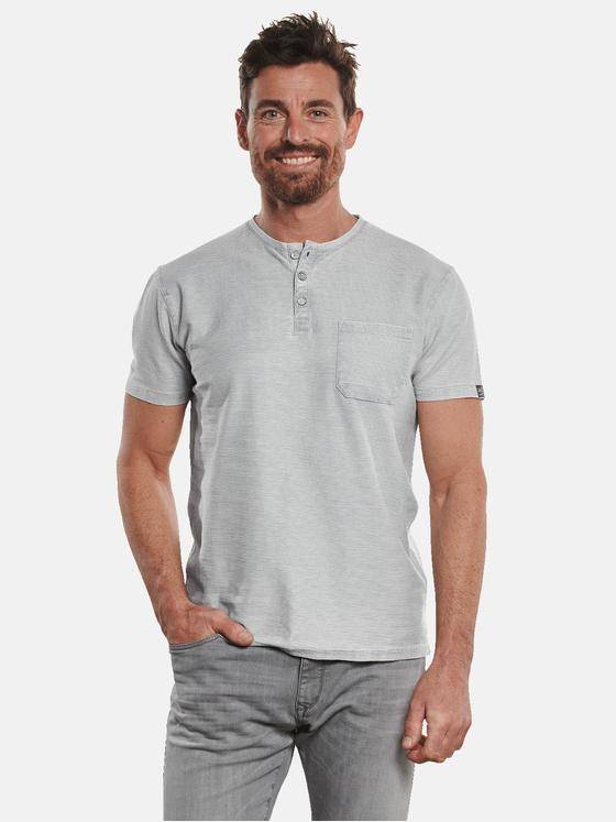 engbers Herren Henley T-Shirt Silbergrau 32793