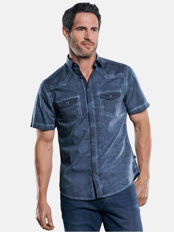 engbers Herren Bestseller-Hemd mit speziellen Waschungen Blau 29901