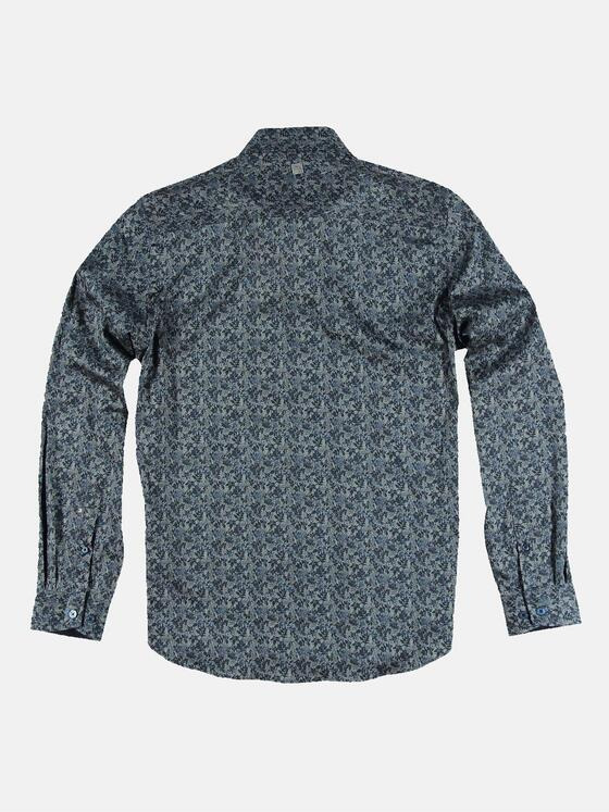 ENGBERS GERMANY Herren Langarm-Hemd gemustert Petrolblau 31886