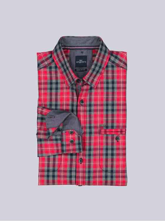 engbers Herren Langarm-Hemd kariert Feuerrot 39320