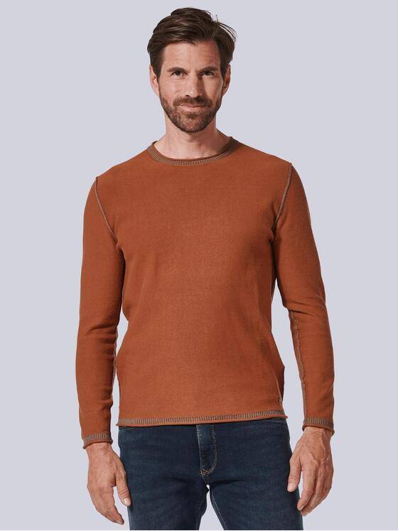 engbers Herren Pullover uni Orange 35479