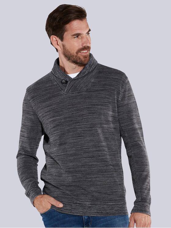 engbers Herren Sweatshirt mit Schalkragen Grau 35647