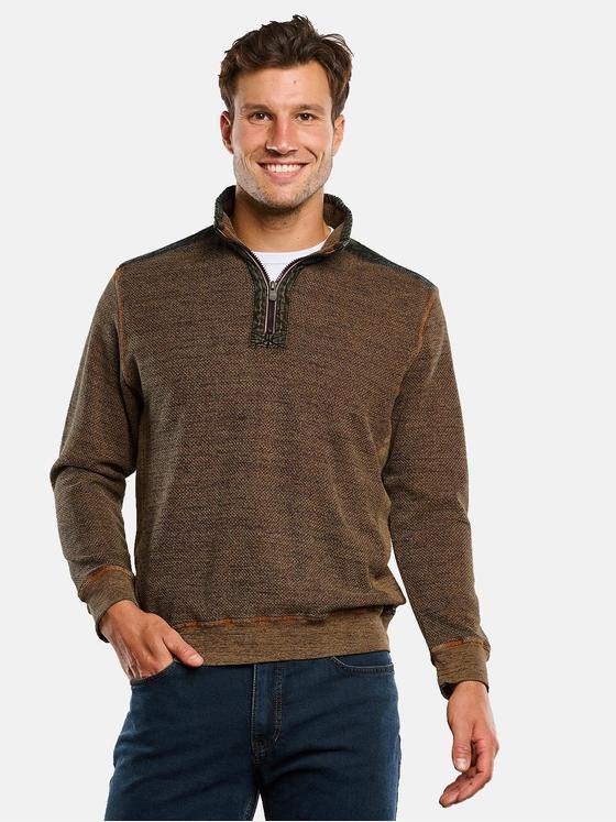 engbers Herren Sweatshirt mit Stehkragen Mandarinorange 33740