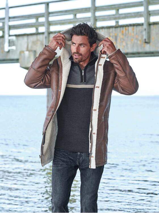 ENGBERS GERMANY Herren Lederparka aus Lammleder Cognac 31861