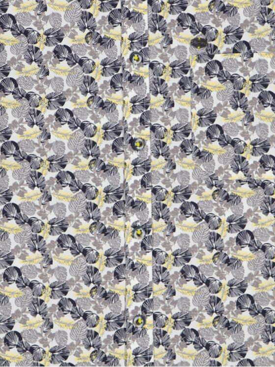 engbers Herren Kurzarm-Hemd gemustert Zitronengelb 32621