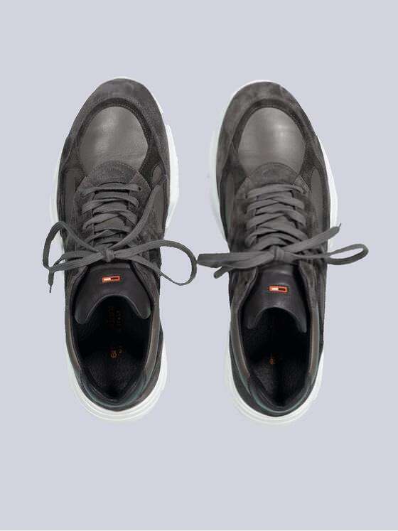 emilio adani Herren Sneaker aus Materialmix Grau 35454