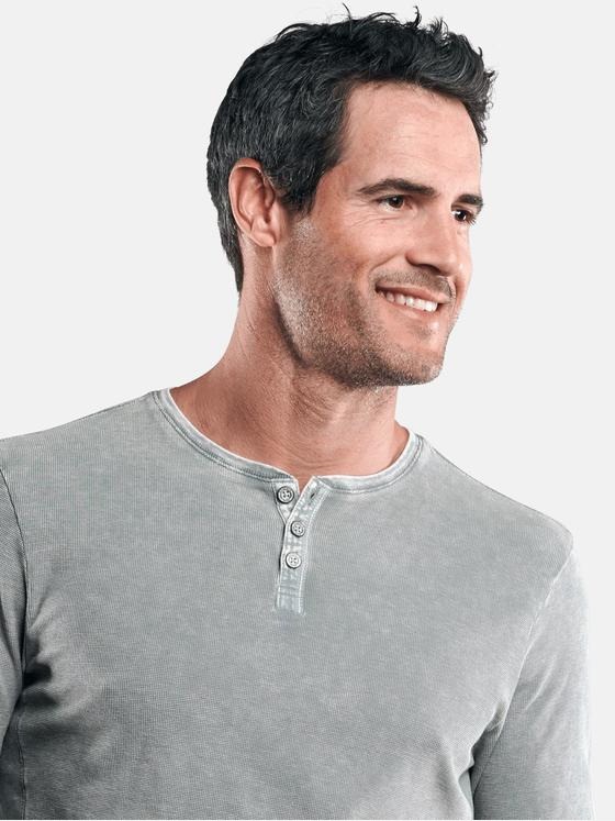 engbers Herren Henley Shirt mit Waffelstruktur Silbergrau 29214