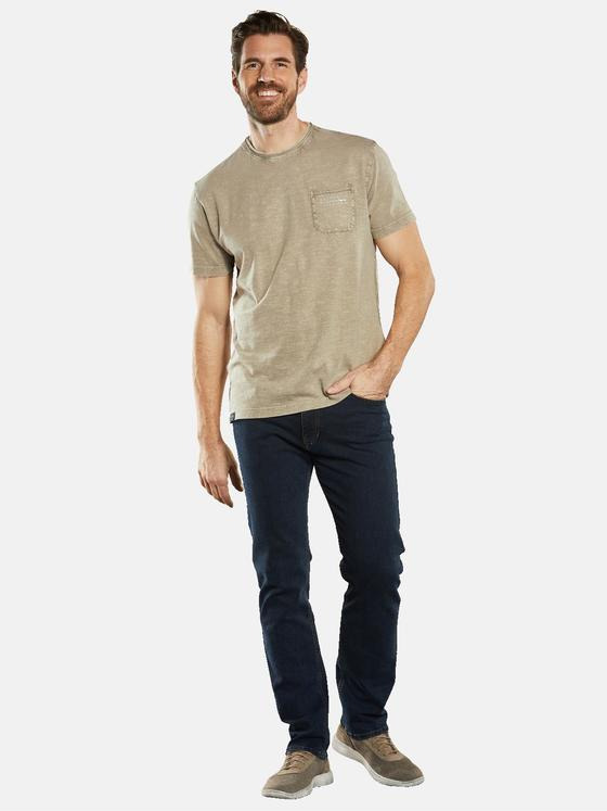 engbers Herren T-Shirt mit Leinenanteil Beige 34853