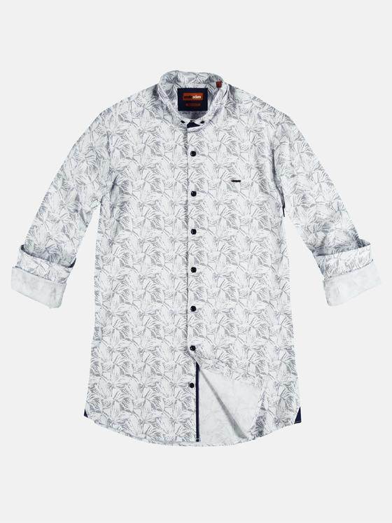 emilio adani Herren All-over Minimal Print Hemd Weiß 28966