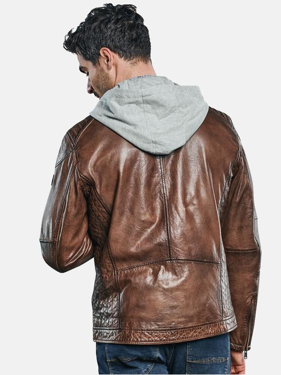 engbers Herren Lederjacke im used-Look Braun 31021