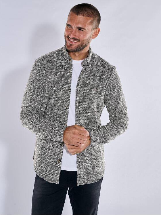 emilio adani Herren Overshirt in Bouclé Warenqualität Braun 38006
