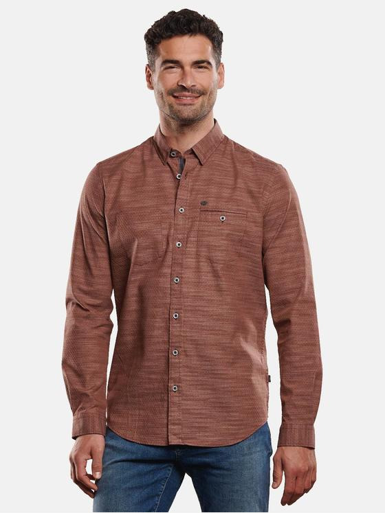 engbers Herren Langarm-Hemd leicht gemustert Orange 32274