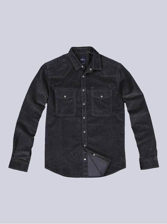 engbers Herren Overshirt aus Cord Anthrazit 33639
